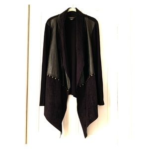 Black Vegan Leather & Suede Jacket 3X
